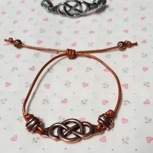 Copper Adjustable Leather Bracelet